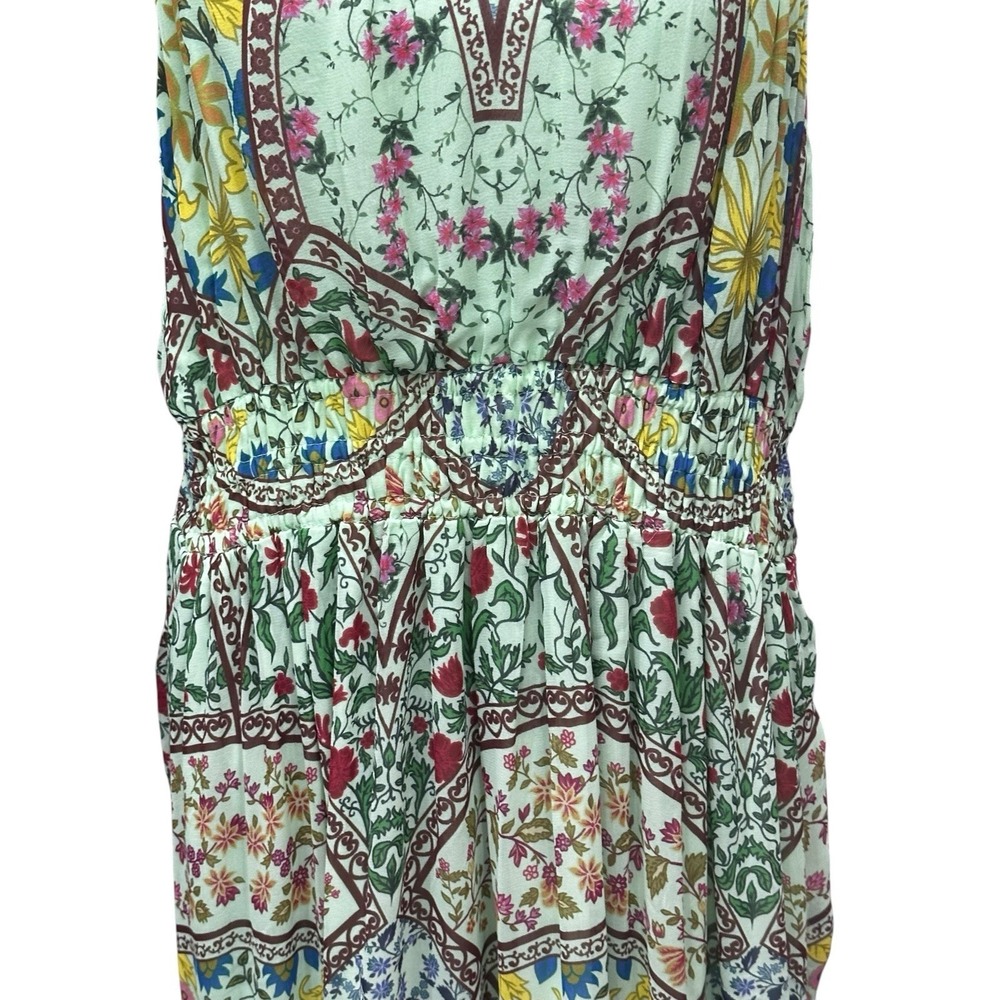 Anthropologie The Somerset Halter Maxi Dress Size XL Green Floral Smocked Tiered - Picture 3 of 14
